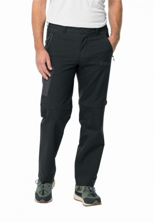 Black Men Jack Wolfskin Active Track Zip Off Hiking Pants | 79326491