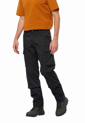 Black Men Jack Wolfskin Arctic Road Cargo Pants | 20587379