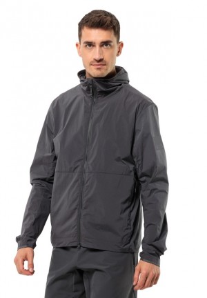 Black Men Jack Wolfskin Bike Commute Wind Softshell Jackets | 26212963