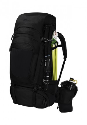 Black Men Jack Wolfskin Denali 65|10 Trekking Backpack | 33632276
