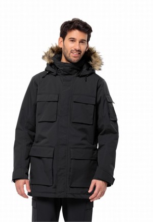 Black Men Jack Wolfskin Glacier Canyon Coats | 61769610