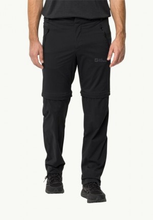 Black Men Jack Wolfskin Glastal Zip Off Hiking Pants | 66214917