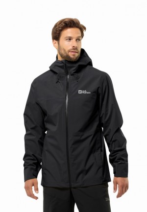 Black Men Jack Wolfskin Highest Peak 3l Rain Jackets | 16305007