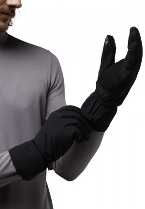 Black Men Jack Wolfskin Highloft Gloves | 82274030
