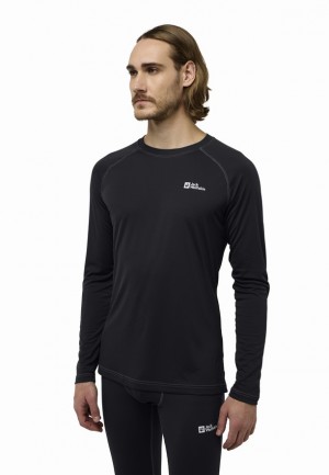 Black Men Jack Wolfskin Infinite Light Ls T Shirts | 61197959
