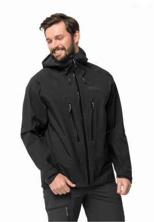 Black Men Jack Wolfskin Kammweg 3l Rain Jackets | 57801408