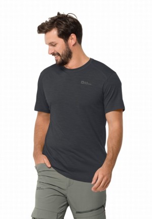 Black Men Jack Wolfskin Kammweg S/s T Shirts | 66021566
