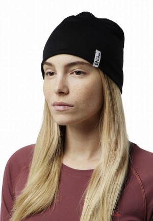 Black Men Jack Wolfskin Merino Beanie | 97767580