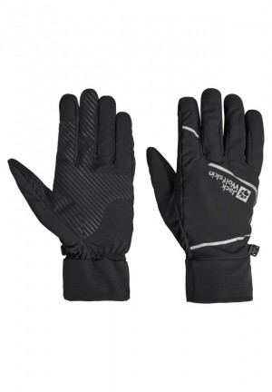 Black Men Jack Wolfskin Morobbia Summer Gloves | 14413766
