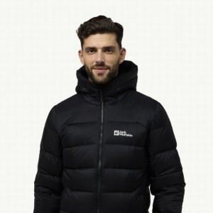 Black Men Jack Wolfskin Nebelhorn Hoody Down Jackets | 70903212