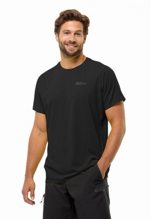 Black Men Jack Wolfskin Prelightrail T Shirts | 27650956