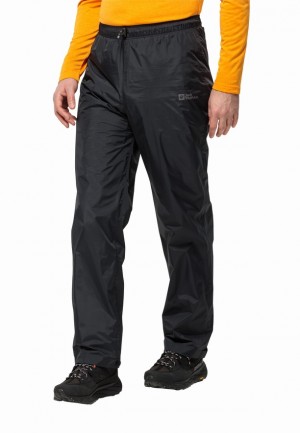 Black Men Jack Wolfskin Rainy Day Pants | 12169595