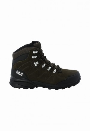 Black Men Jack Wolfskin Refugio Texapore Mid Hiking Shoes | 36049967