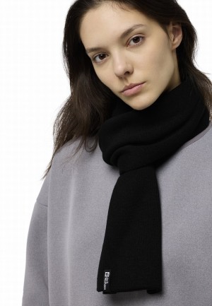 Black Men Jack Wolfskin Rib Scarf | 30016507