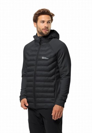 Black Men Jack Wolfskin Routeburn Pro Hybrid Jackets | 82619479