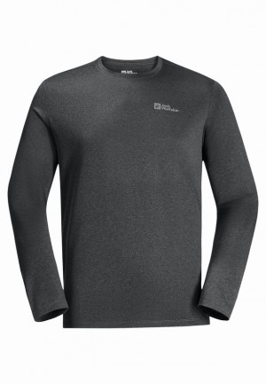 Black Men Jack Wolfskin Skyhermal L/s T Shirts | 89337892