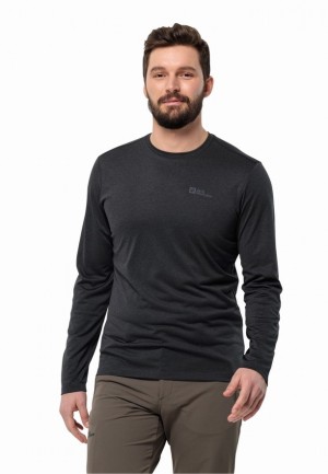 Black Men Jack Wolfskin Skyhermal L/s T Shirts | 76888975