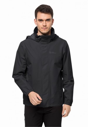 Black Men Jack Wolfskin Stormy Point 2l Rain Jackets | 12191767