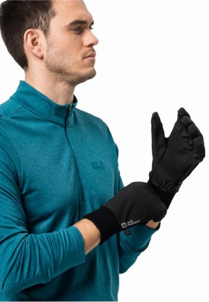 Black Men Jack Wolfskin Supersonic Xt Gloves | 78045677