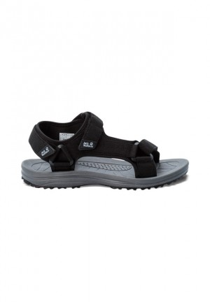 Black Men Jack Wolfskin Wave Breaker Sandals | 89984978