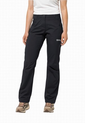 Black Women Jack Wolfskin Active Track Hiking Pants | 87232147