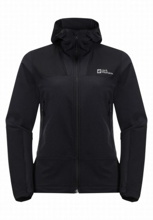 Black Women Jack Wolfskin Andur Softshell Jackets | 97967520
