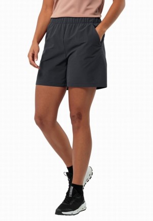 Black Women Jack Wolfskin Bike Commute Shorts | 28918610