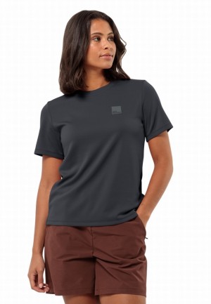 Black Women Jack Wolfskin Bike Commute T Shirts | 48815345