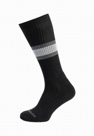 Black Women Jack Wolfskin Bike Highvis Cl C Socks | 45335910