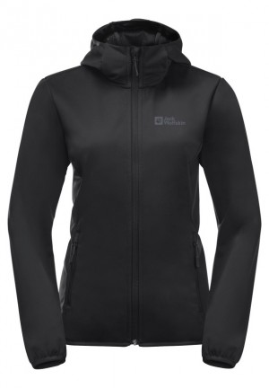 Black Women Jack Wolfskin Bornberg Hoody Jackets | 31194250