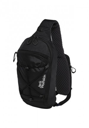 Black Women Jack Wolfskin Cyrox Sling Shoulder Bags | 91407781