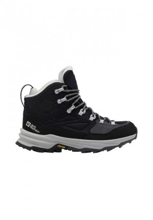 Black Women Jack Wolfskin Cyrox Texapore Mid Hiking Shoes | 96863111