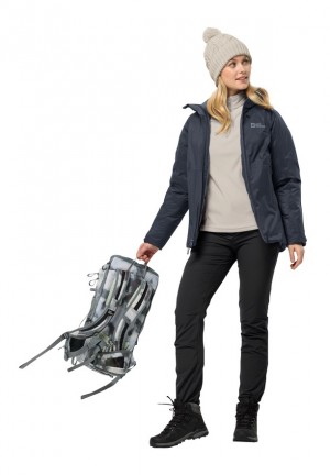 Black Women Jack Wolfskin Geigelstein Slim Hiking Pants | 68858121