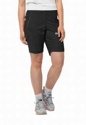 Black Women Jack Wolfskin Glastal Shorts | 29395902