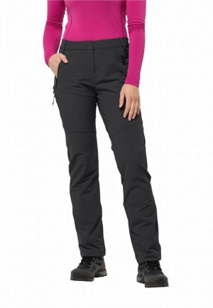 Black Women Jack Wolfskin Glastal Winter Pants | 96668084