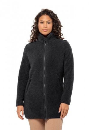 Black Women Jack Wolfskin High Curl Coats | 92030226