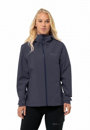 Black Women Jack Wolfskin Highest Peak 3l Rain Jackets | 87729642