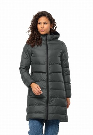 Black Women Jack Wolfskin Lenauplatz Down Coats | 86705889