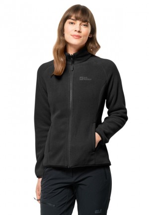 Black Women Jack Wolfskin Moonrise Fz Fleece Jackets | 83039795