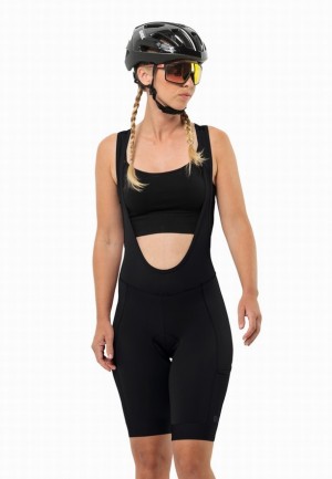 Black Women Jack Wolfskin Morobbia Bib Shorts | 90307573
