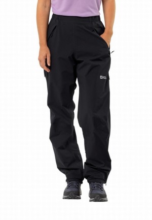 Black Women Jack Wolfskin Rainy Days 3l Pants | 57467296
