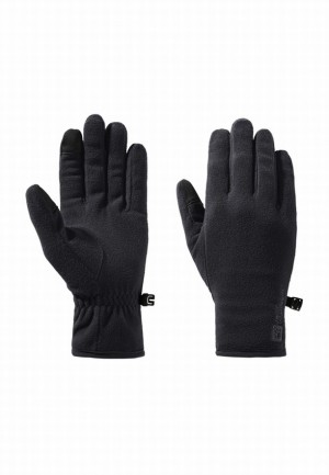 Black Women Jack Wolfskin Real Stuff Gloves | 23728076
