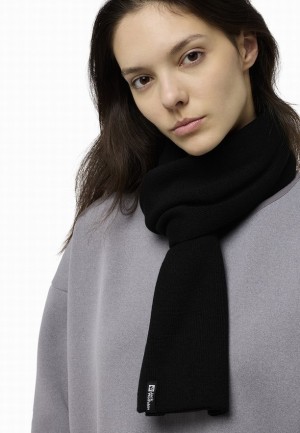 Black Women Jack Wolfskin Rib Scarf | 66245800