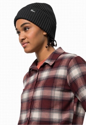 Black Women Jack Wolfskin Schwansee Beanie | 28757524