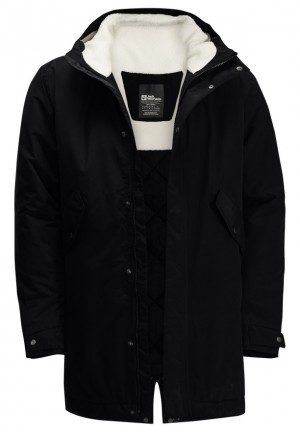 Black Women Jack Wolfskin Talforst Coats | 67862223