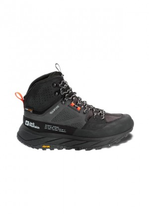Black Women Jack Wolfskin Terraquest Texapore Mid Hiking Shoes | 55721119