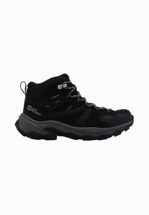 Black Women Jack Wolfskin Vojo Tour Lt Texapore Mid Hiking Shoes | 26417439