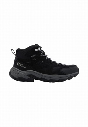 Black Women Jack Wolfskin Vojo Tour Texapore Mid Hiking Shoes | 17128778