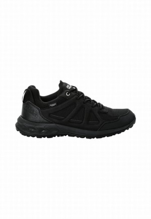 Black Women Jack Wolfskin Woodland 2 Texapore Low Hiking Shoes | 30752626