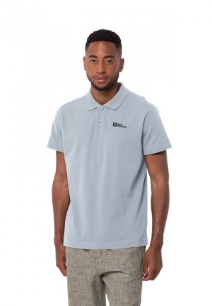Blue Men Jack Wolfskin Essential Polo Shirts | 19391391